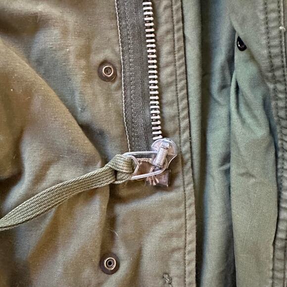 Men's Medium Field Coat Green Olice M-65 Jacket 1960/1970s Vintage Military Army - Picture 5 of 8